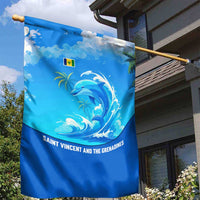 Saint Vincent and the Grenadines Dolphin Garden Flag with Ocean Wave and Tropical Island Design - Wonder Print Shop