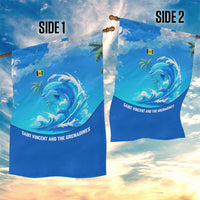 Saint Vincent and the Grenadines Dolphin Garden Flag with Ocean Wave and Tropical Island Design - Wonder Print Shop