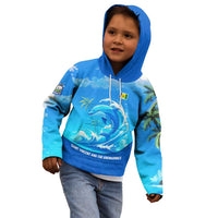 Saint Vincent and the Grenadines Dolphin Kid Hoodie with Ocean Wave and Tropical Island Design - Wonder Print Shop