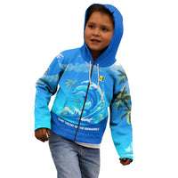 Saint Vincent and the Grenadines Dolphin Kid Hoodie with Ocean Wave and Tropical Island Design - Wonder Print Shop
