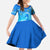 Saint Vincent and the Grenadines Dolphin Kid Short Sleeve Dress with Ocean Wave and Tropical Island Design - Wonder Print Shop