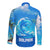 Saint Vincent and the Grenadines Dolphin Long Sleeve Button Shirt with Ocean Wave and Tropical Island Design - Wonder Print Shop