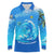 Saint Vincent and the Grenadines Dolphin Long Sleeve Polo Shirt with Ocean Wave and Tropical Island Design - Wonder Print Shop
