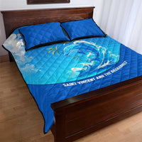 Saint Vincent and the Grenadines Dolphin Quilt Bed Set with Ocean Wave and Tropical Island Design - Wonder Print Shop