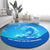 Saint Vincent and the Grenadines Dolphin Round Carpet with Ocean Wave and Tropical Island Design - Wonder Print Shop