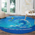Saint Vincent and the Grenadines Dolphin Round Carpet with Ocean Wave and Tropical Island Design - Wonder Print Shop