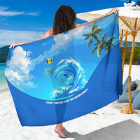 Saint Vincent and the Grenadines Dolphin Sarong with Ocean Wave and Tropical Island Design - Wonder Print Shop