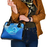 Saint Vincent and the Grenadines Dolphin Shoulder Handbag with Ocean Wave and Tropical Island Design - Wonder Print Shop