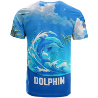 Saint Vincent and the Grenadines Dolphin T Shirt with Ocean Wave and Tropical Island Design - Wonder Print Shop