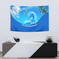 Saint Vincent and the Grenadines Dolphin Tapestry with Ocean Wave and Tropical Island Design - Wonder Print Shop