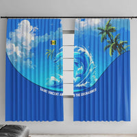 Saint Vincent and the Grenadines Dolphin Window Curtain with Ocean Wave and Tropical Island Design - Wonder Print Shop