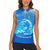 Saint Vincent and the Grenadines Dolphin Women Sleeveless Polo Shirt with Ocean Wave and Tropical Island Design - Wonder Print Shop