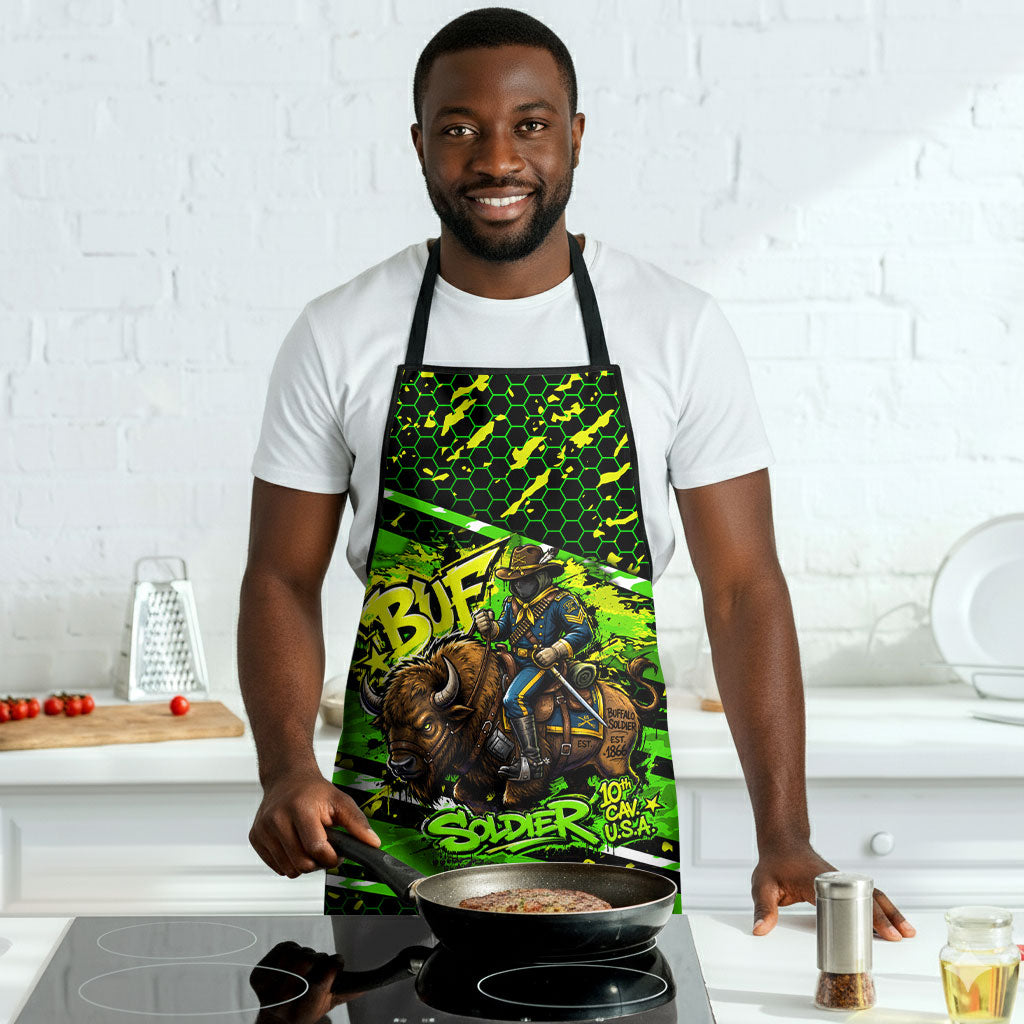 Buffalo Soldiers 10th Cavalry Regiment Apron Graffiti Urban Streetwear Style Graphic Art