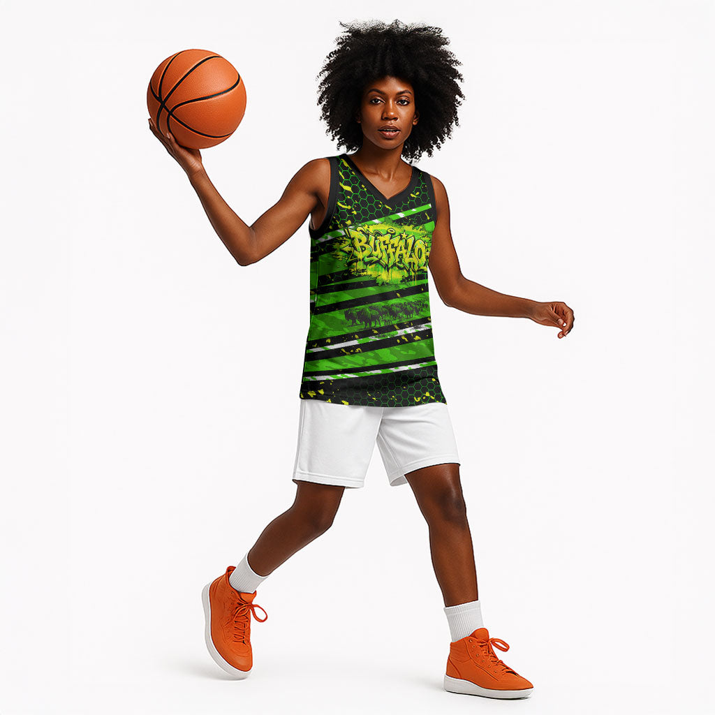 Buffalo Soldiers 10th Cavalry Regiment Basketball Jersey Graffiti Urban Streetwear Style Graphic Art