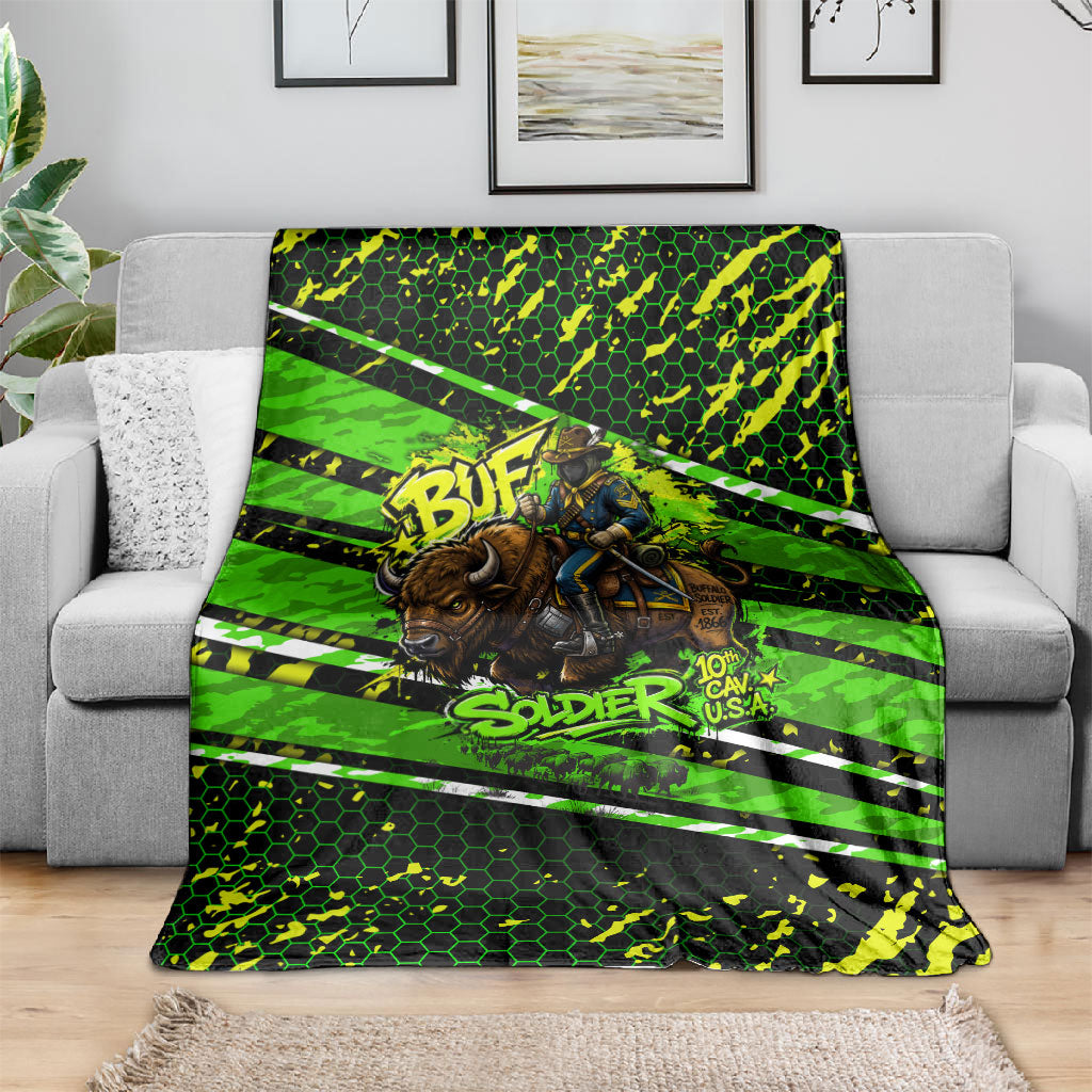 Buffalo Soldiers 10th Cavalry Regiment Blanket Graffiti Urban Streetwear Style Graphic Art