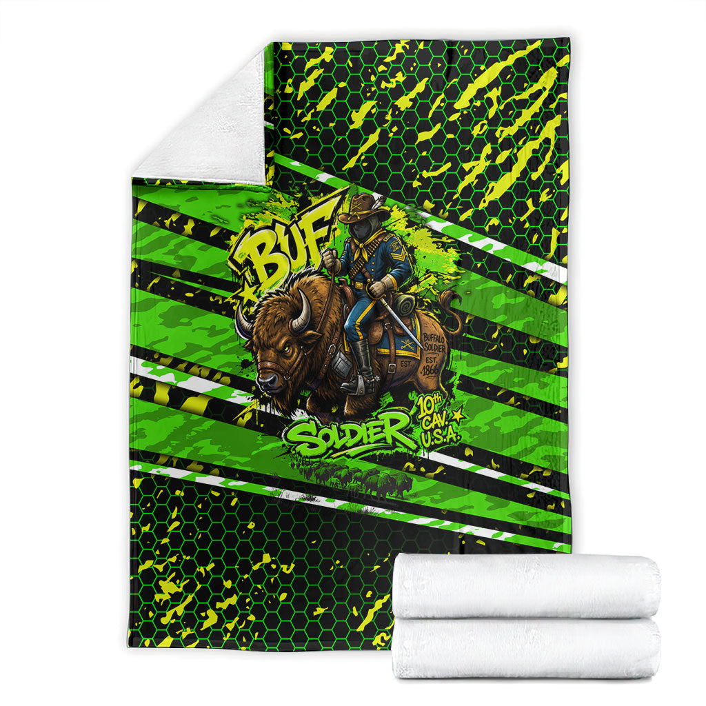 Buffalo Soldiers 10th Cavalry Regiment Blanket Graffiti Urban Streetwear Style Graphic Art