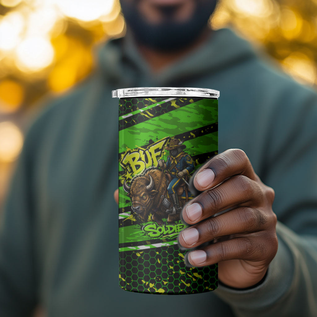 Buffalo Soldiers 10th Cavalry Regiment 4 in 1 Can Cooler Tumbler Graffiti Urban Streetwear Style Graphic Art
