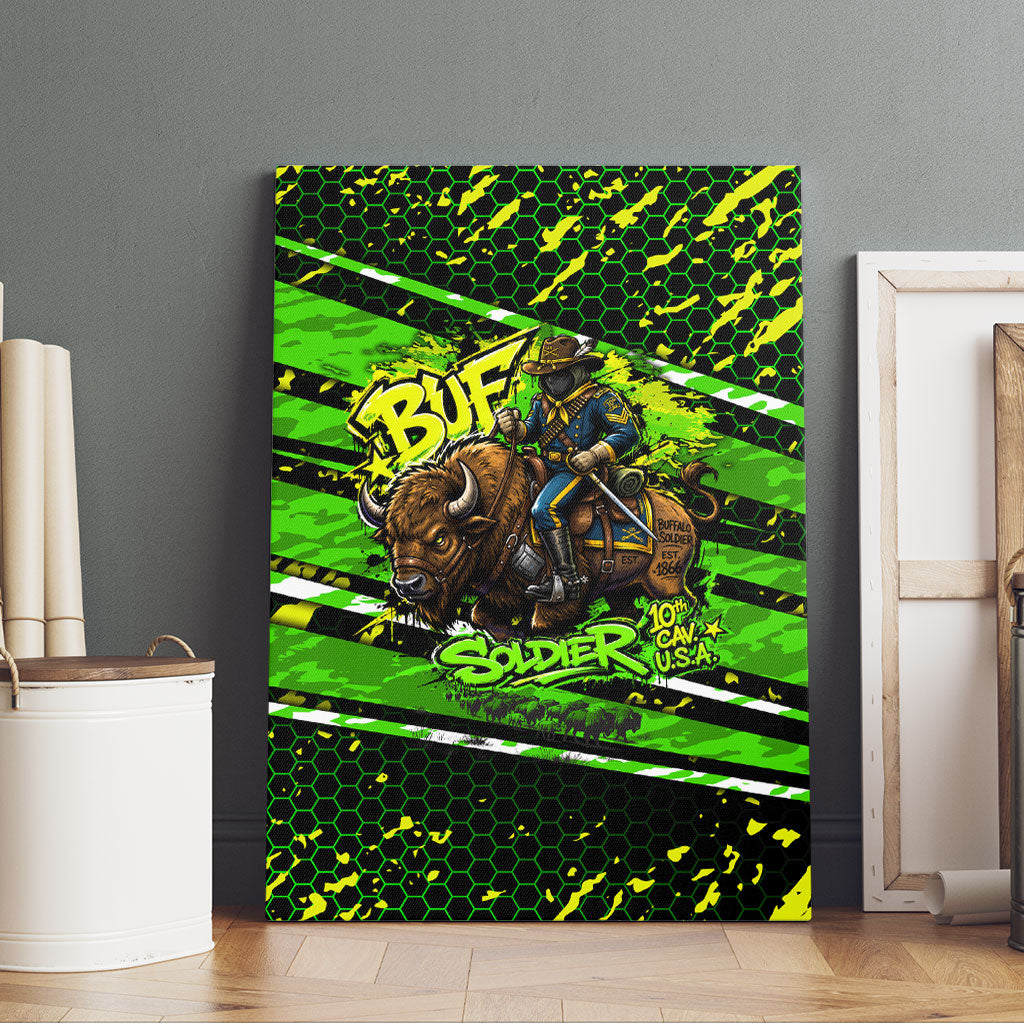 Buffalo Soldiers 10th Cavalry Regiment Canvas Wall Art Graffiti Urban Streetwear Style Graphic Art