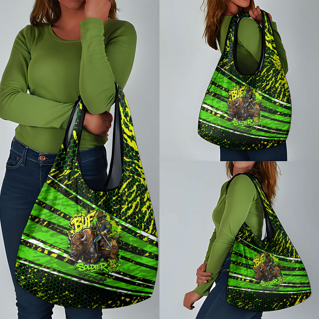 Buffalo Soldiers 10th Cavalry Regiment Grocery Bag Graffiti Urban Streetwear Style Graphic Art