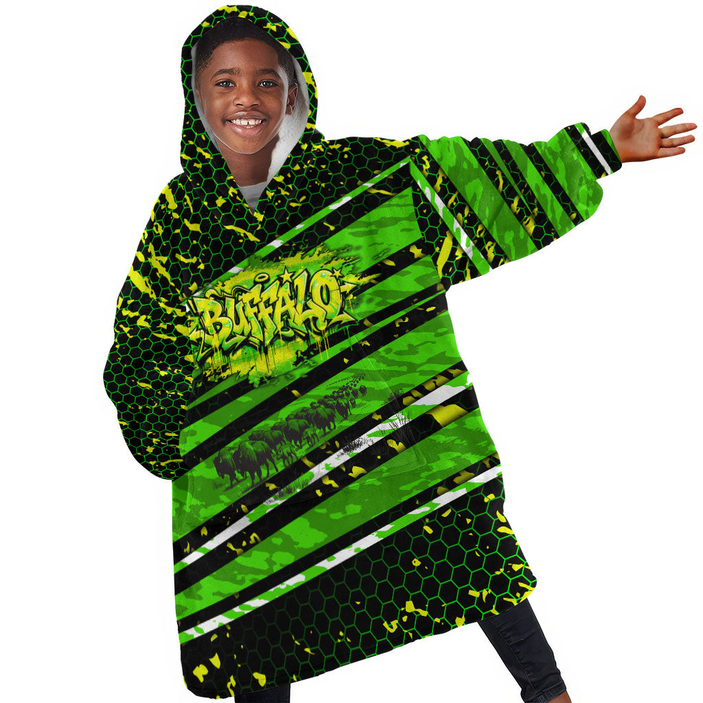 Buffalo Soldiers 10th Cavalry Regiment Kid Wearable Blanket Hoodie Graffiti Urban Streetwear Style Graphic Art