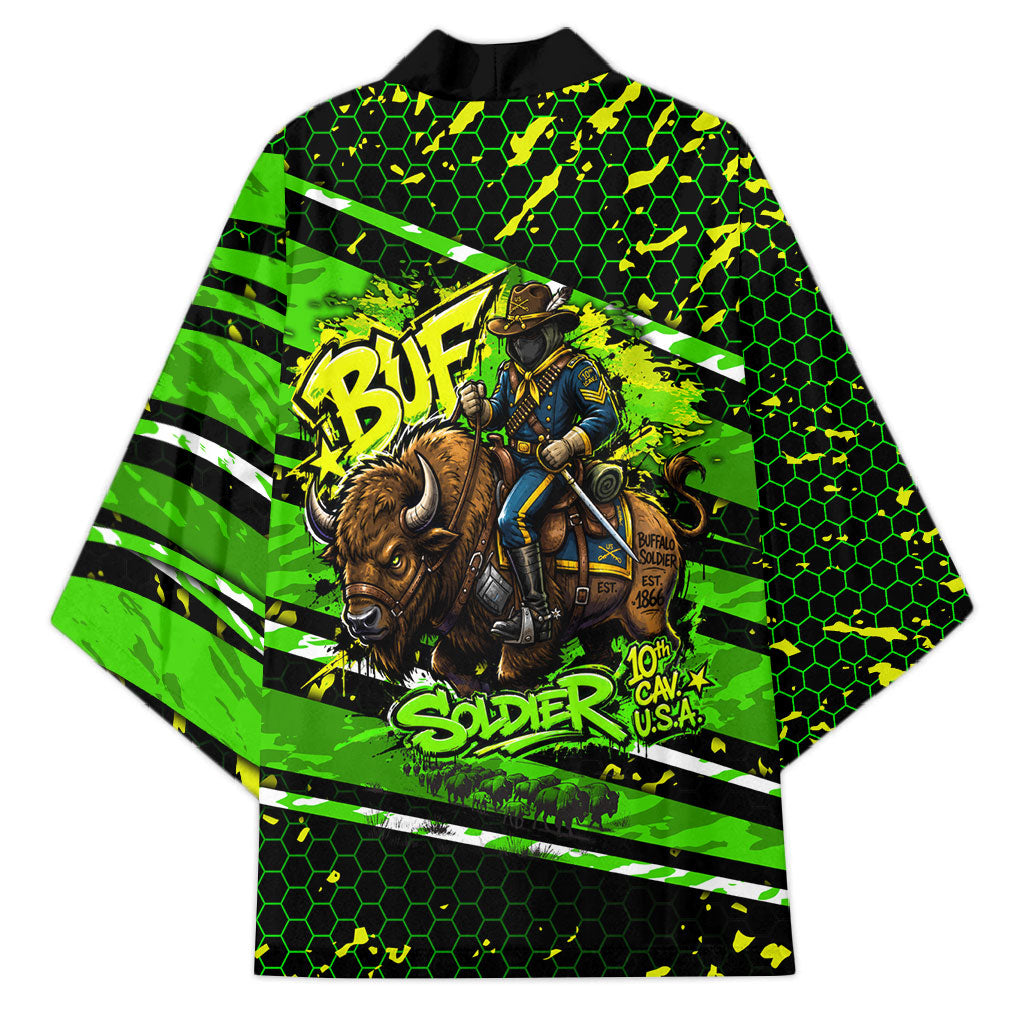 Buffalo Soldiers 10th Cavalry Regiment Kimono Graffiti Urban Streetwear Style Graphic Art