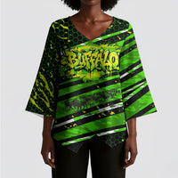 Buffalo Soldiers 10th Cavalry Regiment Kimono Sleeve Blouse Graffiti Urban Streetwear Style Graphic Art