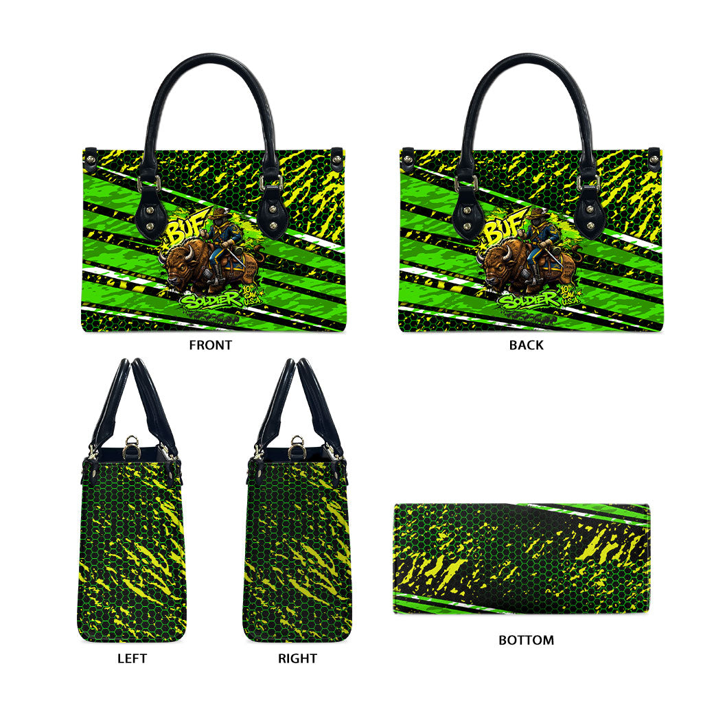 Buffalo Soldiers 10th Cavalry Regiment Leather Bag Graffiti Urban Streetwear Style Graphic Art