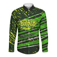 Buffalo Soldiers 10th Cavalry Regiment Long Sleeve Button Shirt Graffiti Urban Streetwear Style Graphic Art