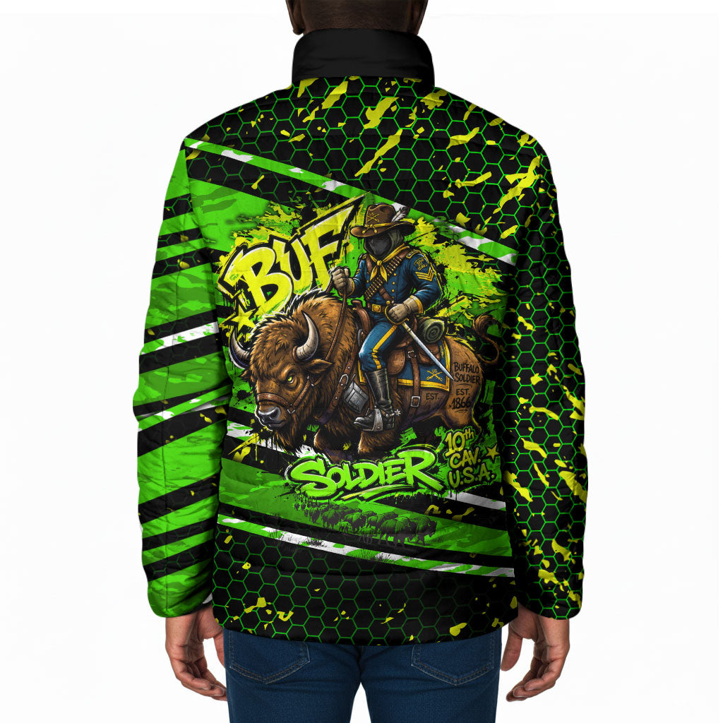 Buffalo Soldiers 10th Cavalry Regiment Padded Jacket Graffiti Urban Streetwear Style Graphic Art