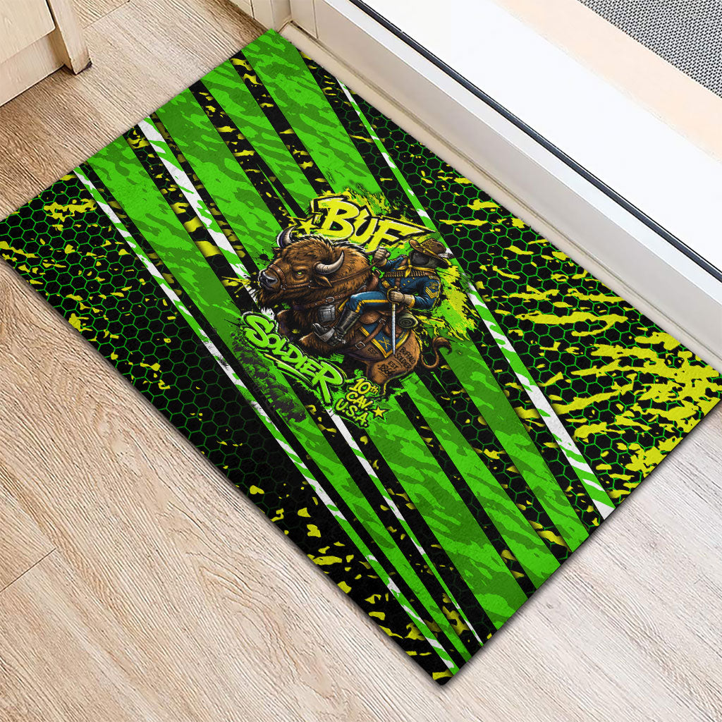 Buffalo Soldiers 10th Cavalry Regiment Rubber Doormat Graffiti Urban Streetwear Style Graphic Art