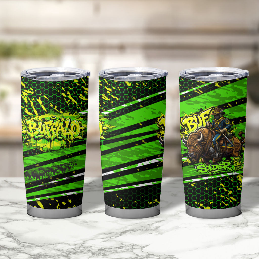 Buffalo Soldiers 10th Cavalry Regiment Tumbler Cup Graffiti Urban Streetwear Style Graphic Art