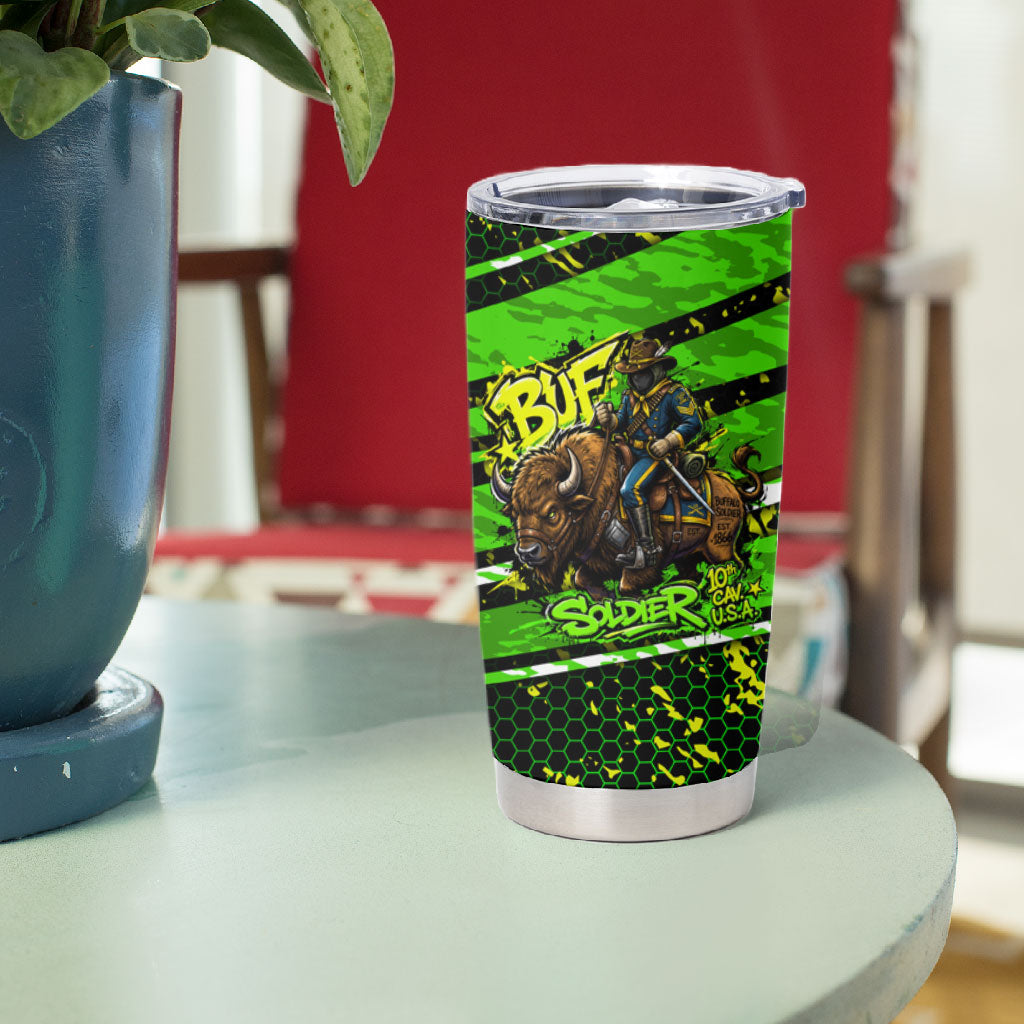 Buffalo Soldiers 10th Cavalry Regiment Tumbler Cup Graffiti Urban Streetwear Style Graphic Art