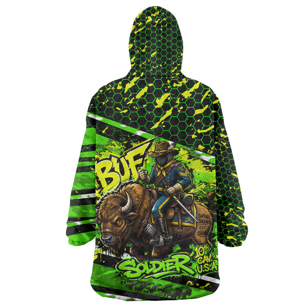 Buffalo Soldiers 10th Cavalry Regiment Wearable Blanket Hoodie Graffiti Urban Streetwear Style Graphic Art