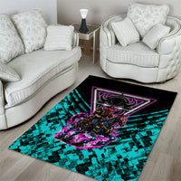 Buffalo Soldiers 9th Cavalry Regiment Area Rug Cyberpunk Synthwave Neon Futuristic Graphic Art