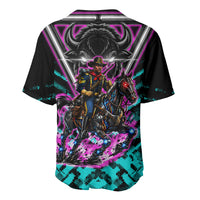 Buffalo Soldiers 9th Cavalry Regiment Baseball Jersey Cyberpunk Synthwave Neon Futuristic Graphic Art