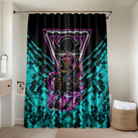 Buffalo Soldiers 9th Cavalry Regiment Bathroom Set Cyberpunk Synthwave Neon Futuristic Graphic Art