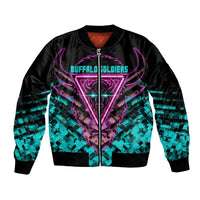 Buffalo Soldiers 9th Cavalry Regiment Bomber Jacket Cyberpunk Synthwave Neon Futuristic Graphic Art