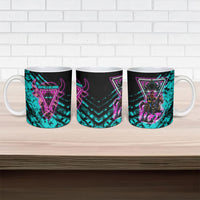 Buffalo Soldiers 9th Cavalry Regiment Ceramic Mug Cyberpunk Synthwave Neon Futuristic Graphic Art