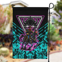 Buffalo Soldiers 9th Cavalry Regiment Garden Flag Cyberpunk Synthwave Neon Futuristic Graphic Art