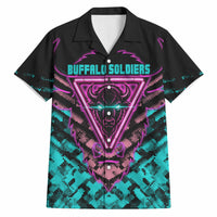 Buffalo Soldiers 9th Cavalry Regiment Hawaiian Shirt Cyberpunk Synthwave Neon Futuristic Graphic Art