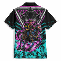 Buffalo Soldiers 9th Cavalry Regiment Hawaiian Shirt Cyberpunk Synthwave Neon Futuristic Graphic Art