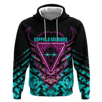 Buffalo Soldiers 9th Cavalry Regiment Hoodie Cyberpunk Synthwave Neon Futuristic Graphic Art