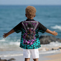 Buffalo Soldiers 9th Cavalry Regiment Kid Hawaiian Shirt Cyberpunk Synthwave Neon Futuristic Graphic Art