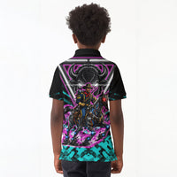 Buffalo Soldiers 9th Cavalry Regiment Kid Polo Shirt Cyberpunk Synthwave Neon Futuristic Graphic Art