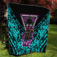 Buffalo Soldiers 9th Cavalry Regiment Quilt Cyberpunk Synthwave Neon Futuristic Graphic Art