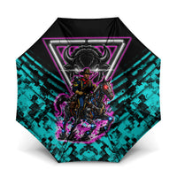 Buffalo Soldiers 9th Cavalry Regiment Umbrella Cyberpunk Synthwave Neon Futuristic Graphic Art