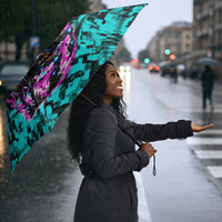 Buffalo Soldiers 9th Cavalry Regiment Umbrella Cyberpunk Synthwave Neon Futuristic Graphic Art