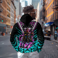 Buffalo Soldiers 9th Cavalry Regiment Zip Hoodie Cyberpunk Synthwave Neon Futuristic Graphic Art