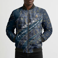 Buffalo Soldiers 10th Cavalry Regiment Ride Or Die Bomber Puffer Jacket Patriotic Military Heritage Distressed City Skyline Graphic Art