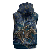 Buffalo Soldiers 10th Cavalry Regiment Ride Or Die Sleeveless Hoodie Patriotic Military Heritage Distressed City Skyline Graphic Art